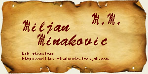 Miljan Minaković vizit kartica